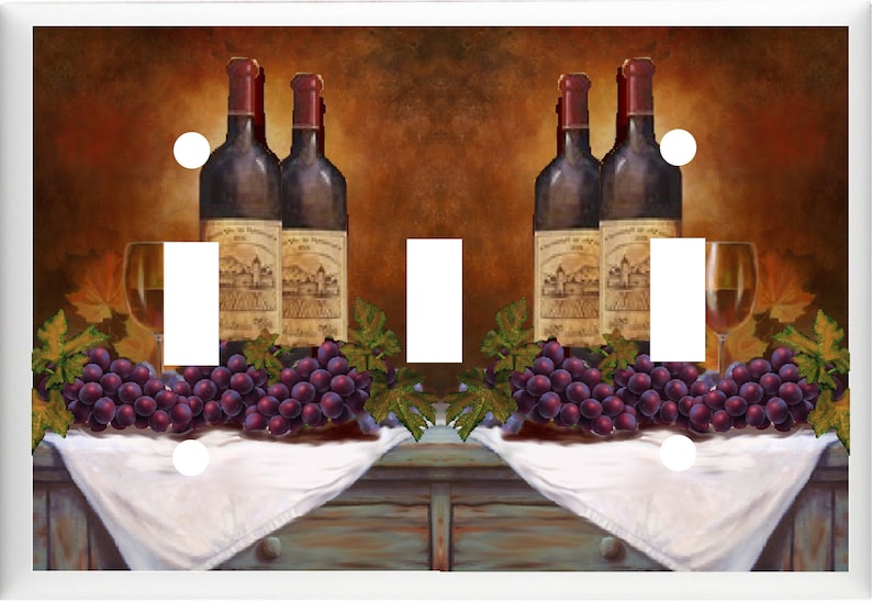 WINE AND GRAPE Wine Bottle Light Switch Cover Plates K 14 Etsy