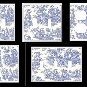 BLUE TOILE COUNTRY Light Switch Cover Plate or Outlet   Home Decor