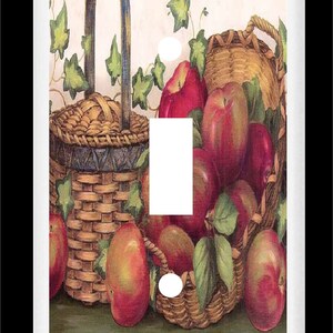 APPLE BASKET #1 Country Kitchen Fruit Light Switch Cover Plate or Outlet Home Decor LIGHT SINGLE P1