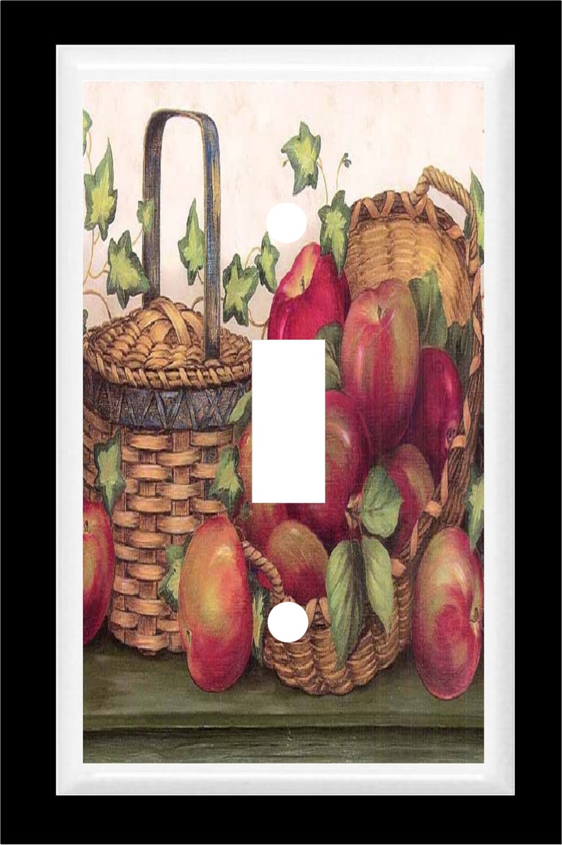 APPLE BASKET #1 Country Kitchen Fruit Light Switch Cover Plate or Outlet Home Decor LIGHT SINGLE P1