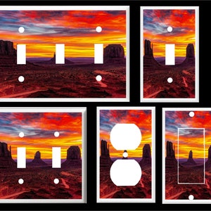 MONUMENT VALLEY SUNSET Mountains Southwest Light Switch Cover Plate or Outlet   Home Decor