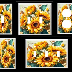 SUNFLOWER #4  Floral Light Switch Cover Plate or Outlet   Home Decor