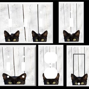 BLACK CAT  Peek A Boo  Light Switch Cover Plate or Outlet   Home  Decor
