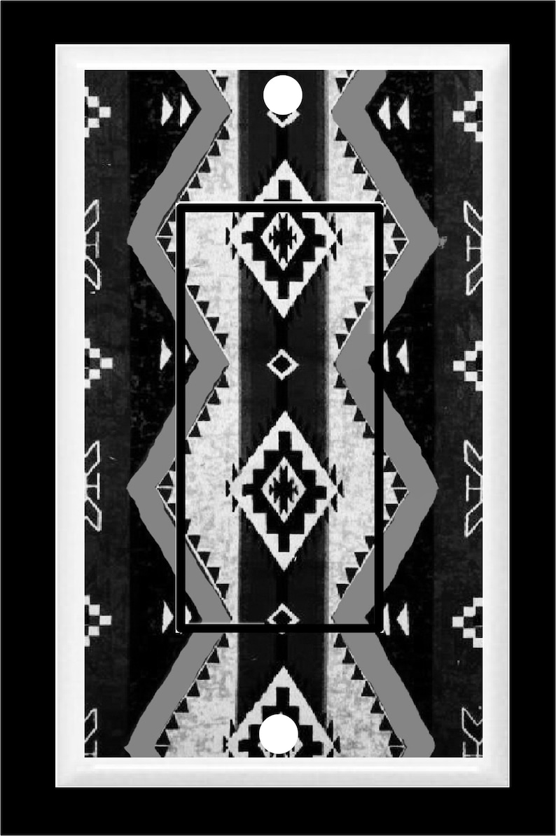 Southwest Aztec Print # 33 Gray Tones Rustic Cabin Home Decor Light ...