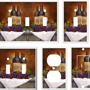 WINE AND GRAPE Wine Bottle Light Switch Cover Plates k 14 Kitchen Home Decor