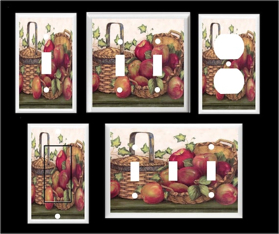 APPLE BASKET #1 Country Kitchen  Fruit   Light Switch Cover Plate or Outlet   Home  Decor