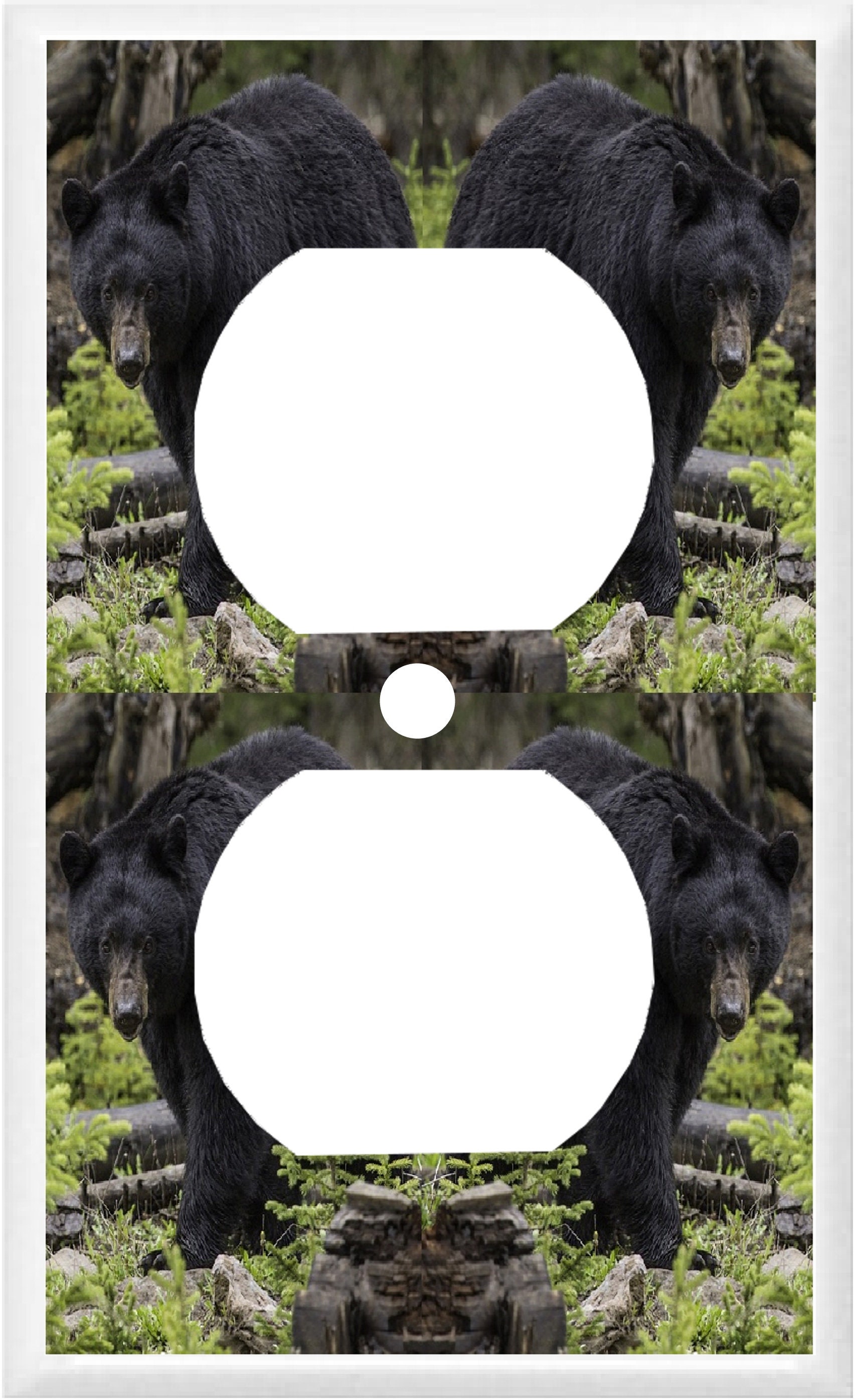BLACK BEAR in the Woods # 3 Light Switch Cover Plate or Outlet Home ...