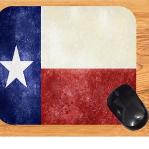 TEXAS STATE FLAG  Computer  Mouse Pad  or Hot Pad  7 x 9  Fabric Top Rubber Backed Office Home Decor