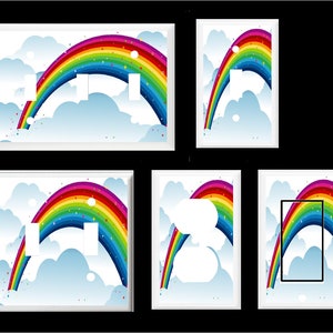 RAINBOW and CLOUDS   Light Switch Cover Plate  Home Decor