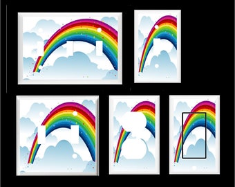 RAINBOW and CLOUDS   Light Switch Cover Plate  Home Decor