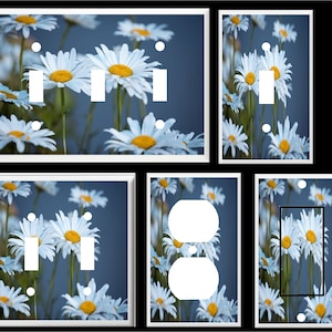 WHITE DAISY DAISIES    Light Switch Cover Plate   Home   Decor