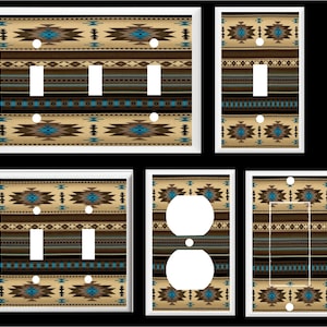 Southwest Blanket  Design 35  Rustic Cabin  Light Switch Cover Plate or Outlet    Home Decor