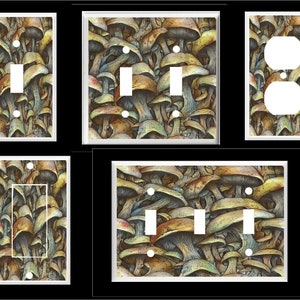 MUSHROOM NATURAL EARTH Tones Toadstool Vitage Style Light Switch Cover Plate You Pic size. Wall Decor