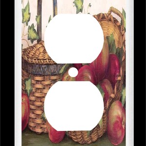 APPLE BASKET #1 Country Kitchen Fruit Light Switch Cover Plate or Outlet Home Decor OUTLET P3