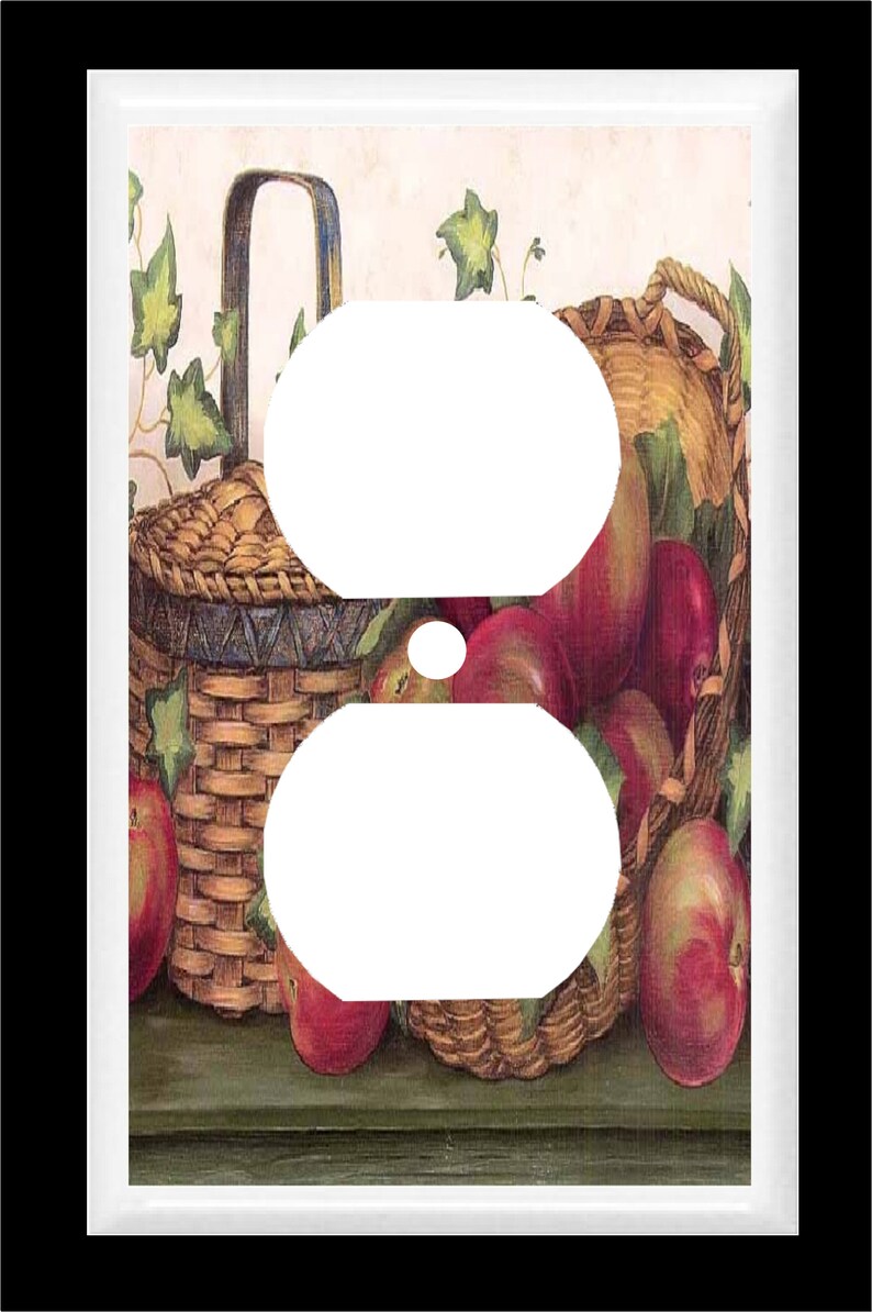 APPLE BASKET #1 Country Kitchen Fruit Light Switch Cover Plate or Outlet Home Decor OUTLET P3