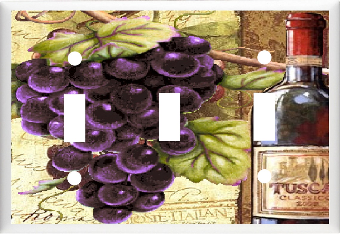 WINE AND GRAPE Light Switch Cover Plates K 13 Kitchen Home Etsy