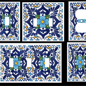 MEXICAN TILE DESIGN #1 Light Switch Cover Plate Home Decor Plastic Plates Not Ceramic