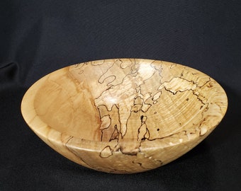 Medium Sized Bowl 3.5h x 7.5d Quilted Bowl Hand Turned Maple Bowl Hand Made Wooden Bowl