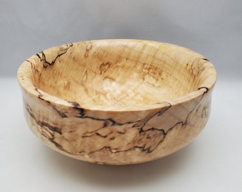 Medium Sized Bowl 3.5h x 7.5d Quilted Bowl Hand Turned Maple Bowl Hand Made Wooden Bowl