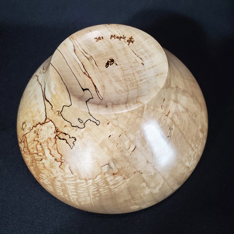 Medium Sized Bowl 3.5h x 7.5d Quilted Bowl Hand Turned Maple Bowl Hand Made Wooden Bowl