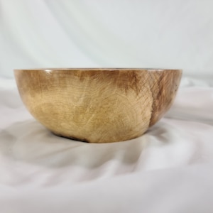 Decorative Hand Turned Medium Maple Bowl #469, Handmade Wooden Bowl, Figured Bowl, 2.75 inches tall and 7 inches diameter