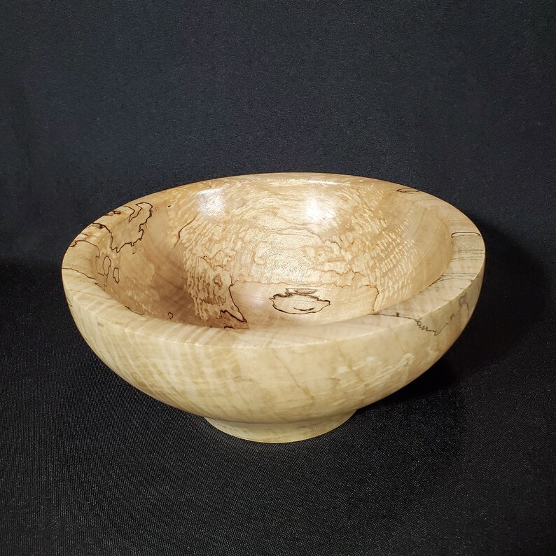 Medium Sized Bowl 3.5h x 7.5d Quilted Bowl Hand Turned Maple Bowl Hand Made Wooden Bowl