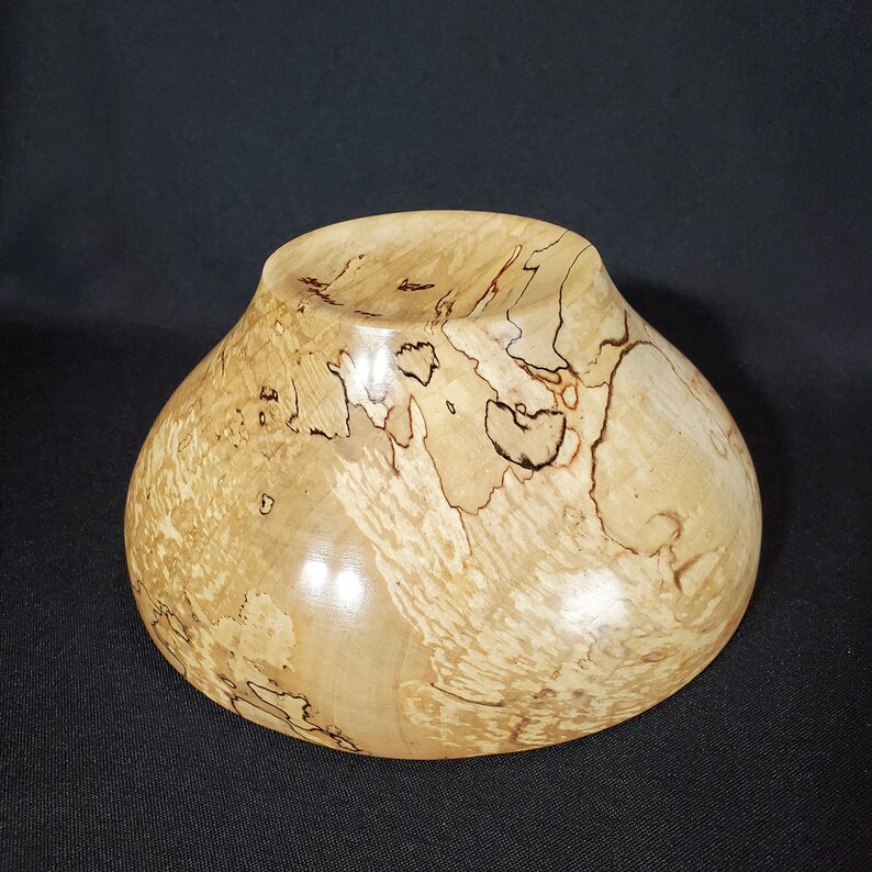 Medium Sized Bowl 3.5h x 7.5d Quilted Bowl Hand Turned Maple Bowl Hand Made Wooden Bowl