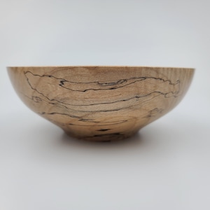 Decorative Hand Turned Medium Maple Bowl #534, Handmade Wooden Bowl, Figured Bowl, Spalted Bowl, 2.5&quot; Tall and 7&quot; Diameter