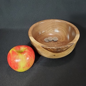 Decorative Hand Turned Black Walnut Bowl #339, Hand Made Wooden Bowl, 3&quot;h x 6.75&quot;d
