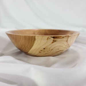 Decorative Hand Turned Medium Cherry Bowl #433, Handmade Wooden Bowl, 2 inches tall and 6.75 inches diameter