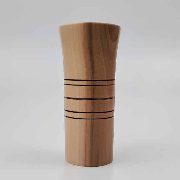 Decorative Hand Turned Ornamental Apple Vase, Handmade Wooden Vase, Two Tone Color, Bud Vase, 4.5" Tall and 2" Diameter.