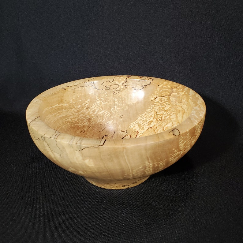 Medium Sized Bowl 3.5h x 7.5d Quilted Bowl Hand Turned Maple Bowl Hand Made Wooden Bowl