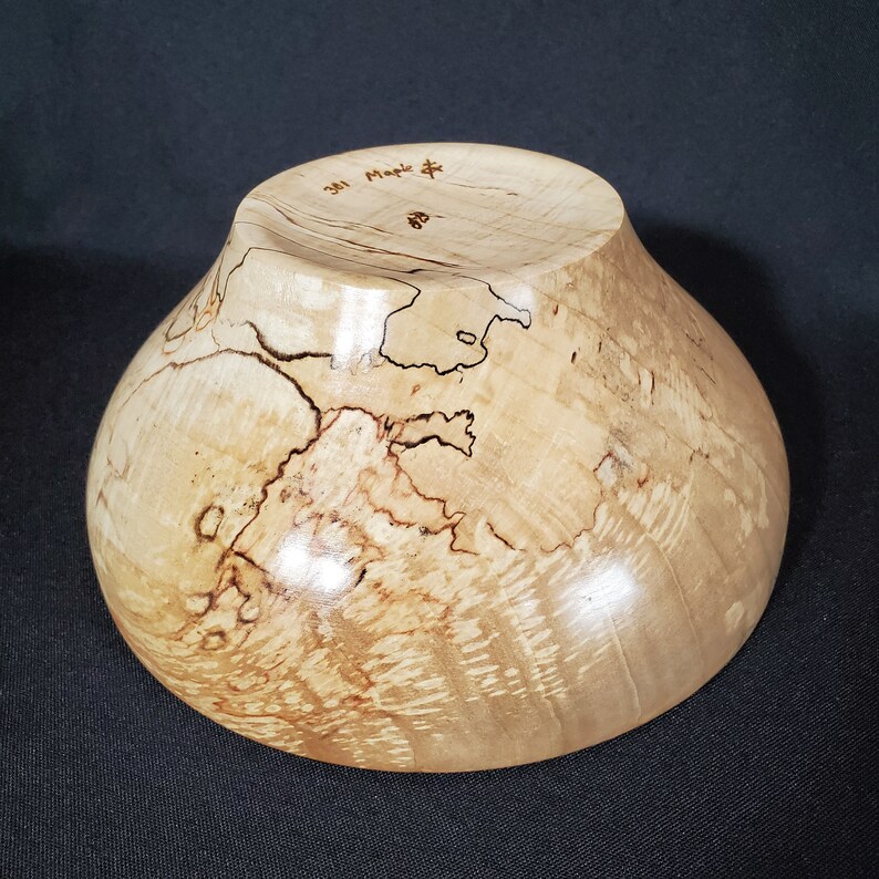 Medium Sized Bowl 3.5h x 7.5d Quilted Bowl Hand Turned Maple Bowl Hand Made Wooden Bowl