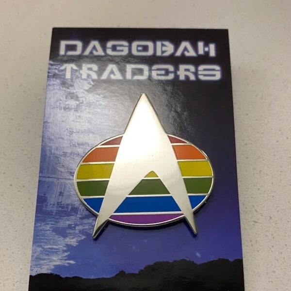 Trek Pride Communicator lapel pin 1.50”