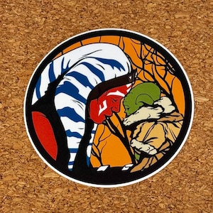 Ahsoka Tano and Grogu 4” Sticker Star Wars The Mandalorian Jedi The Child Outdoor Grade Vinyl