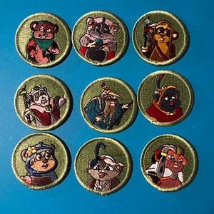 Ewoks Merit Badge 2" Patch Set (9) Aufnäher Star Wars The Ewoks Cartoon Rückkehr der Jedi-Ritter