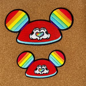 Toppa Mickey Diz Disney Ears Pride Rainbow da 4" e 6" di larghezza