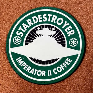 Star Destroyer Coffee Starbucks Star Wars PVC Moral Patch met haak op de achterkant Glow in Dark