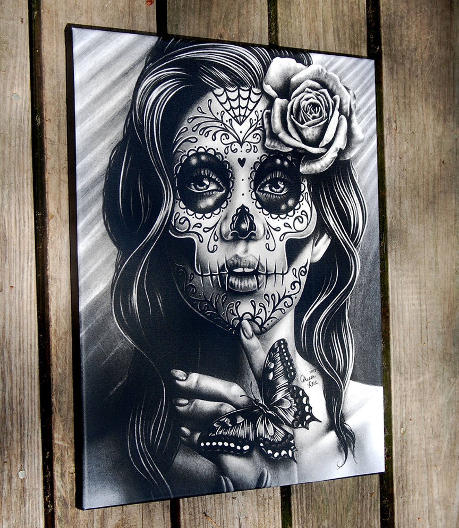 Tattoo Art Canvas Print Stretched Canvas Print Serenity Black and White ...