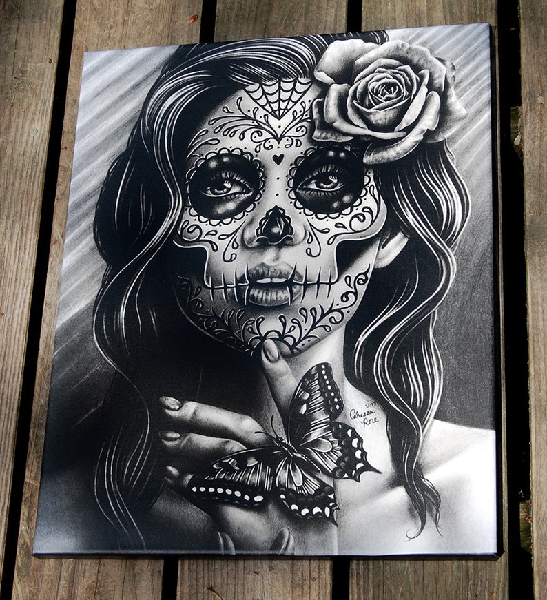 Tattoo Art Canvas Print Stretched Canvas Print Serenity Black and White ...