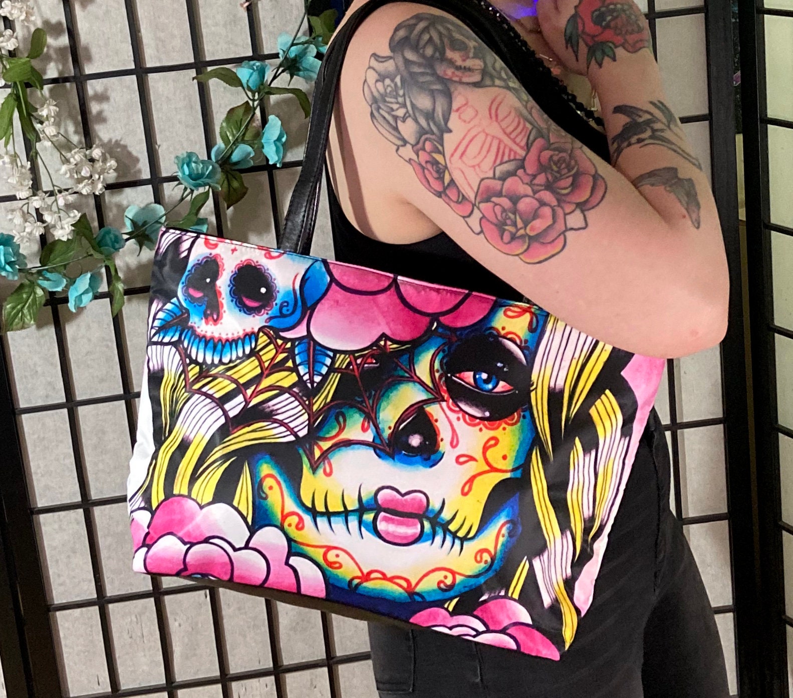 Wash Away by Carissa Rose Shoulder Purse Bag Sugar Skull - Etsy Wash Away by Carissa Rose Shoulder Purse Bag Sugar Skull - Etsy