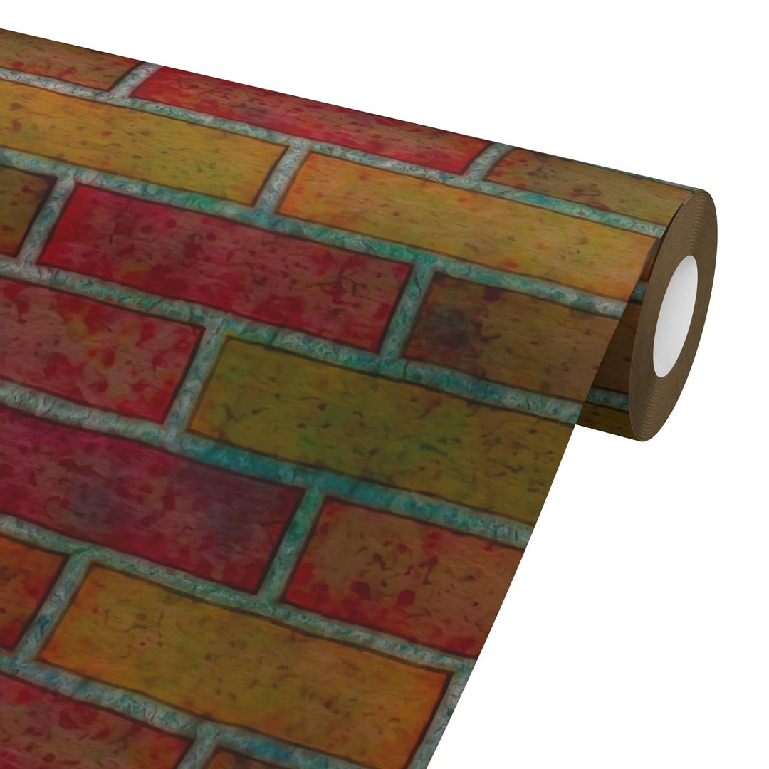Retro Red Brick Peel and Stick Wallpaper, Removable Wall Decal, Vintage ...