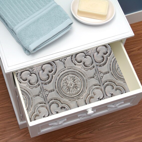 Faux Ceiling Tile Removeable Wallpaper Peel And Stick Wallpaper Sticker Removable Repositionable Retro Re Positionable Gray