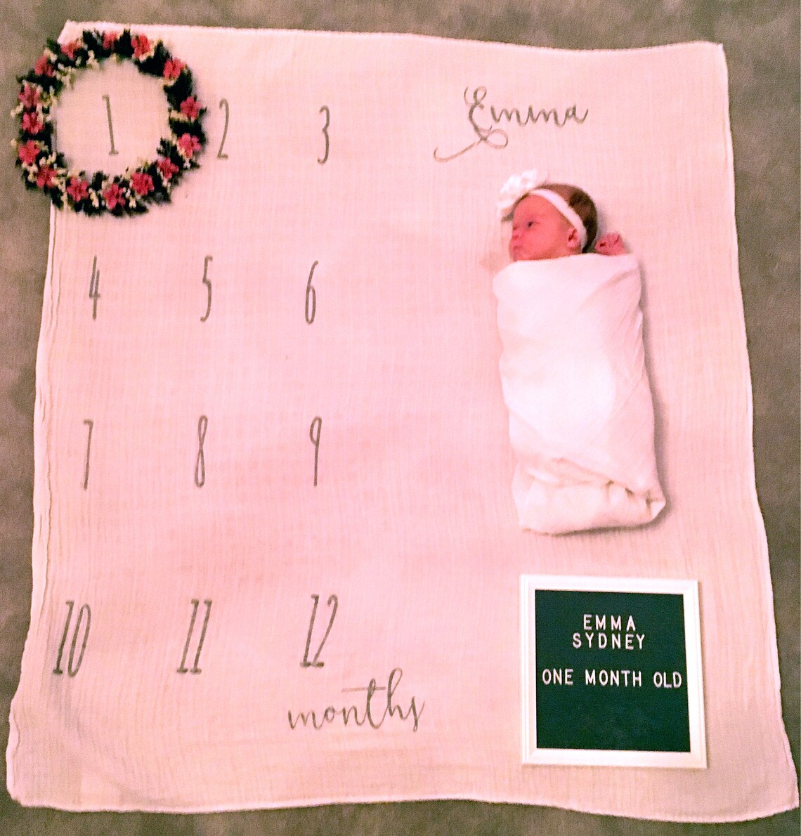 Milestone Blanket Marker Milestone Blanket Wreath Monthly Etsy
