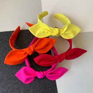 Solid Colored Cotten knot bow headbands