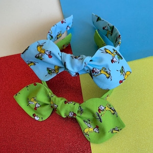 Dr. Seuss Green Eggs and Ham knot bow headband