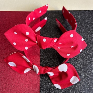 Minnie White and Red Polka Dot knot headband