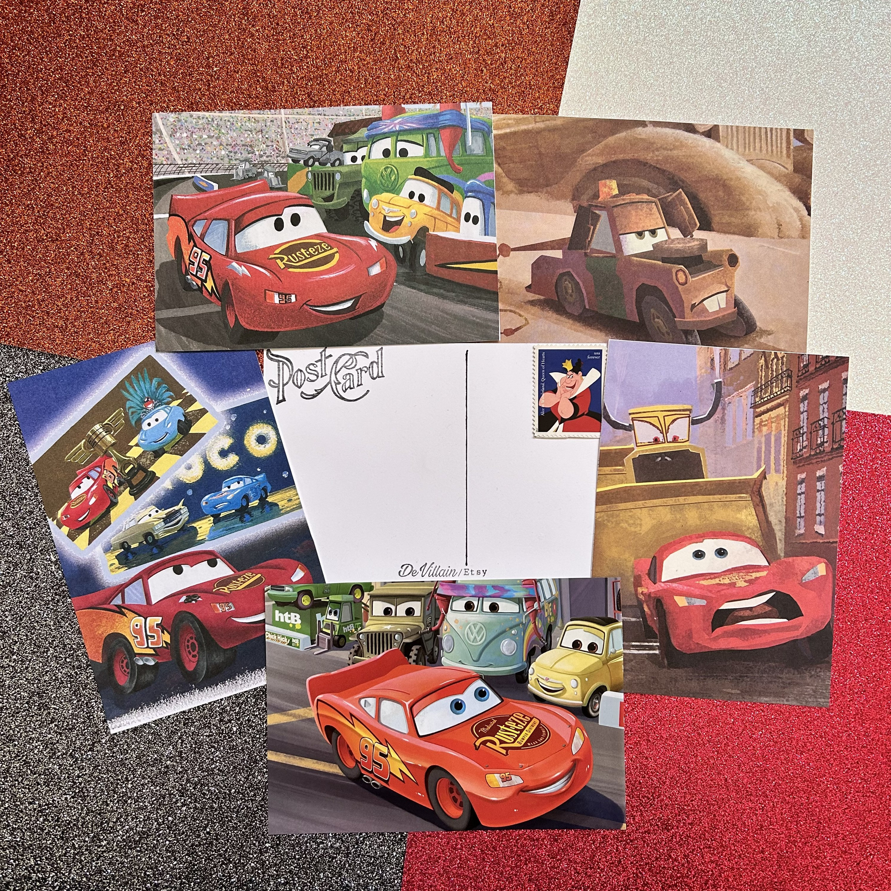R*様 Alexander McQueen POSTCARD 16 CARD Cars Postcards/ Cars Note Cards/ Pixar Cars/ Disney Note Cards