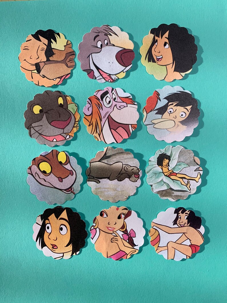 The Jungle Book Cupcake Toppers Tags Straws Etsy