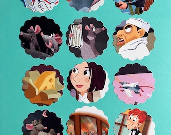 Ratatouille cupcake toppers/ tags/ straws